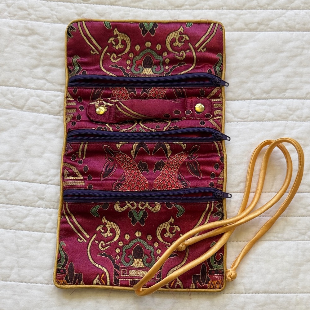 Lovely practical Japanese jewelry travel roll bag